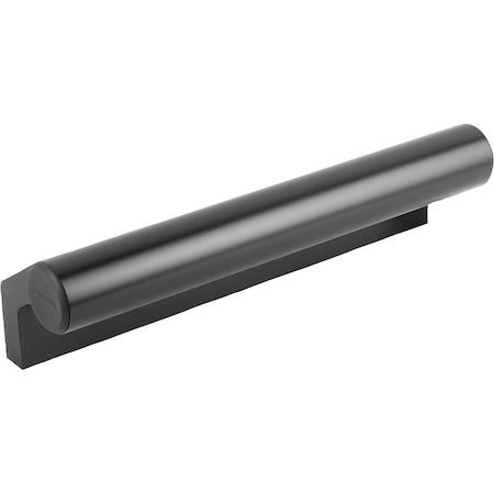 Kipp Ledge Handle L=500, Form:B Aluminum, Black Anodized, Comp:Thermoplastic K0130.5002